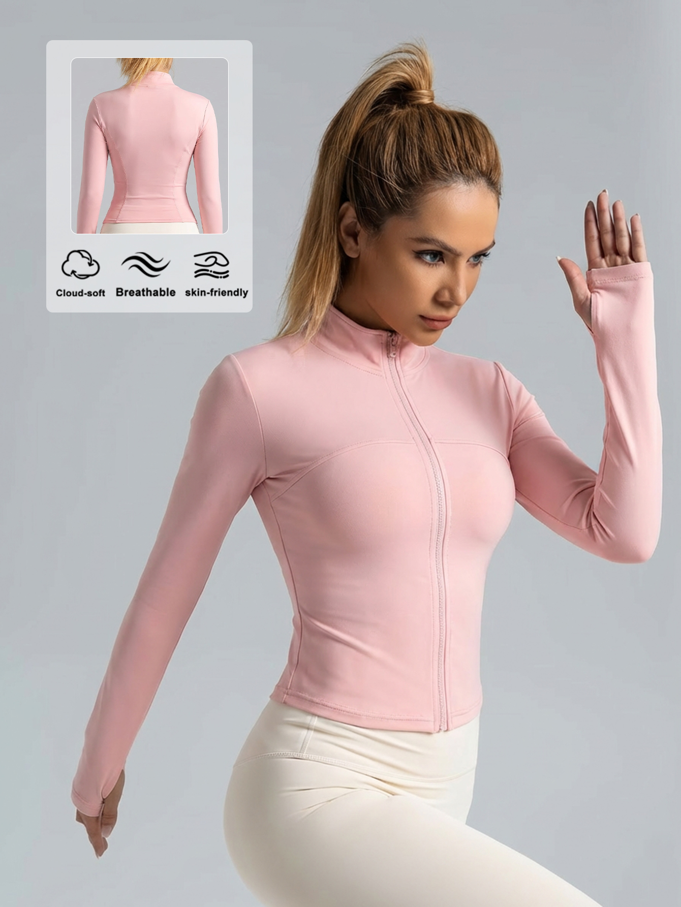 New Women Light pink Yoga Coat - đánh giá và giá Fitness & Nutrition Lab