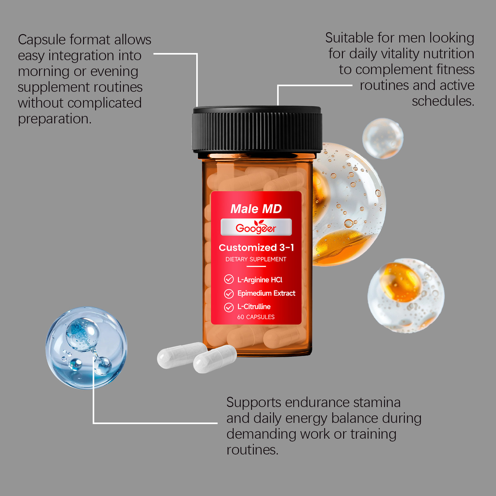 GOOGEER Men's Health Capsules  - đánh giá và giá Nutrition Fitness Health