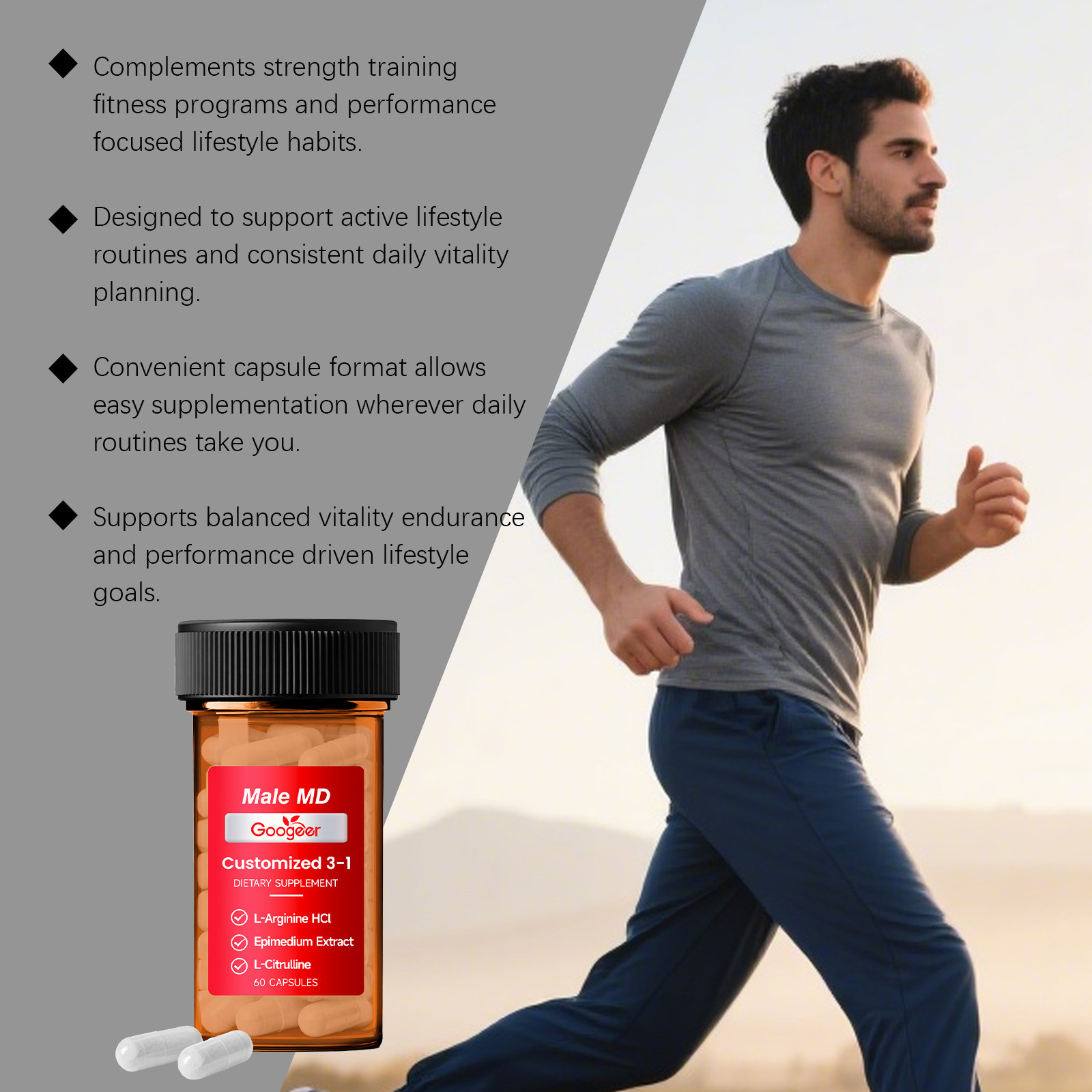 GOOGEER Men's Health Capsules  - đánh giá và giá Nutrition Fitness Health