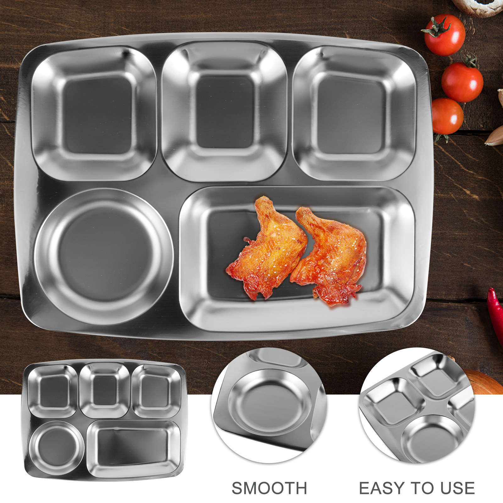 Stainless Steel Divided Food P - đánh giá và giá Nutrition & Fitness Hub